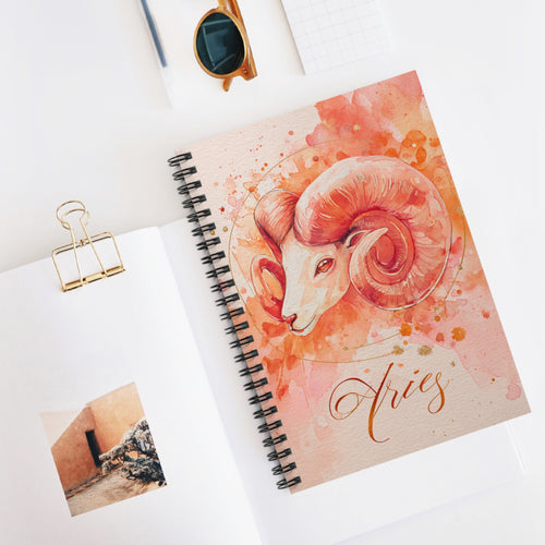 Aries Spiral Notebook - Perfect for Astrology Lovers, Journaling, Note Taking, Gifts for Birthdays, New Year, & Study