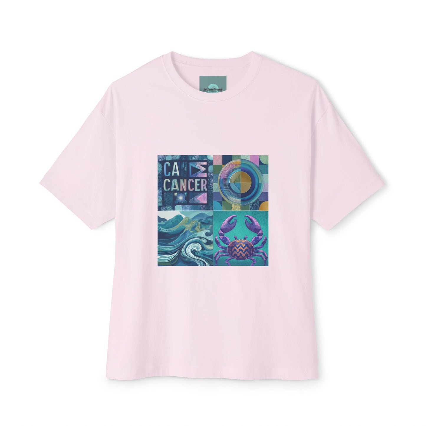 Cancer Zodiac Oversized Tee, Astrology Shirt, Unisex Graphic Tee, Gift for Cancer Season, Casual Summer Top