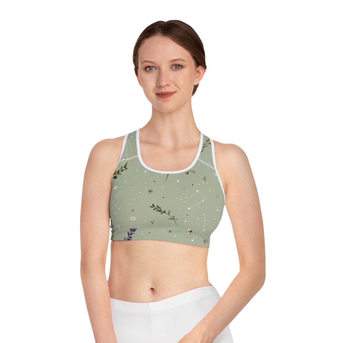 Floral Print Sports Bra, Fitness Activewear, Workout Gear, Yoga Top, Nature-Inspired Gym Wear, Perfect for Athletes