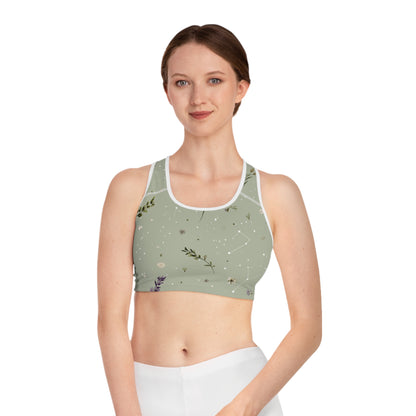 Floral Print Sports Bra, Fitness Activewear, Workout Gear, Yoga Top, Nature-Inspired Gym Wear, Perfect for Athletes