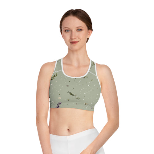 Floral Print Sports Bra, Fitness Activewear, Workout Gear, Yoga Top, Nature-Inspired Gym Wear, Perfect for Athletes