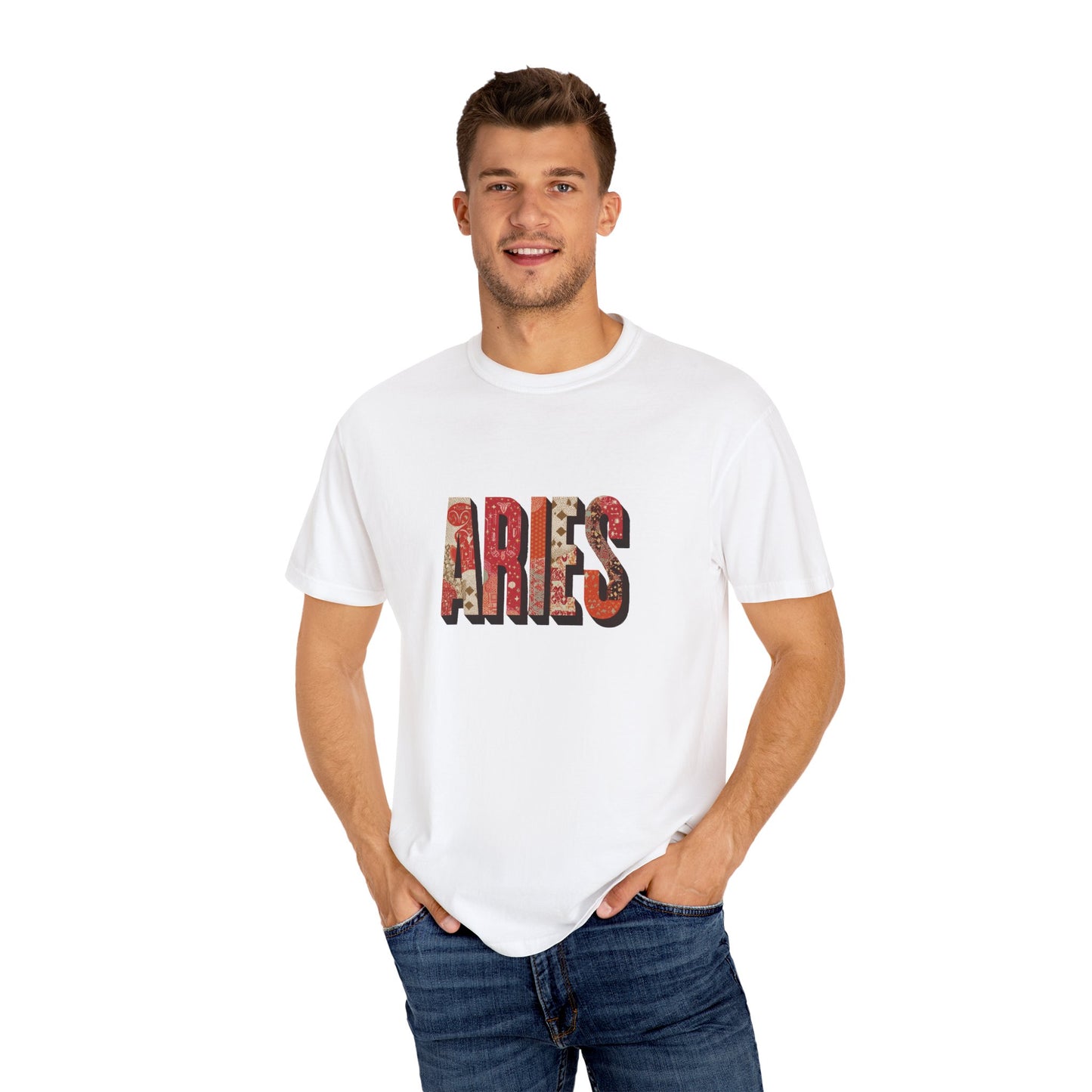 Aries Inspired Unisex Garment-Dyed T-Shirt | Astrology Gift, Zodiac Tee, Birthday Apparel, Horoscope Shirt