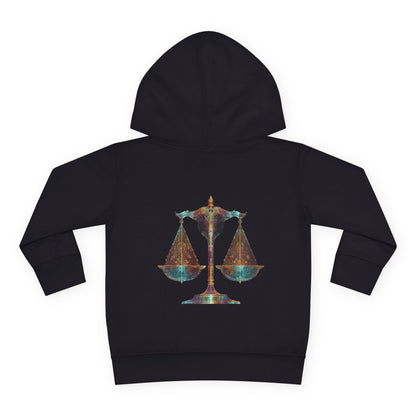 Air Element Libra Toddler Hoodie | ♎ Harmony Scales | Psychedelic Zodiac Sweatshirt