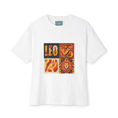 Leo Zodiac Oversized Tee, Astrology T-Shirt, Graphic Boxy Top, Unisex Casual Wear, Gift for Leo, Zodiac Sign Apparel