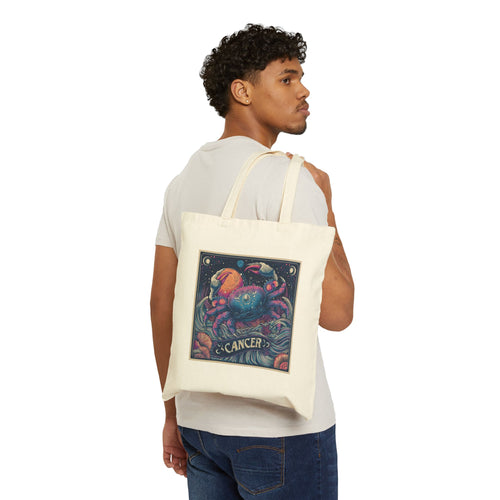 Celestial Cancer Zodiac Tote Bag | Astrology Gift, Canvas Shopper, Horoscope Accessory, Zodiac Sign Bag, Birthday Gift