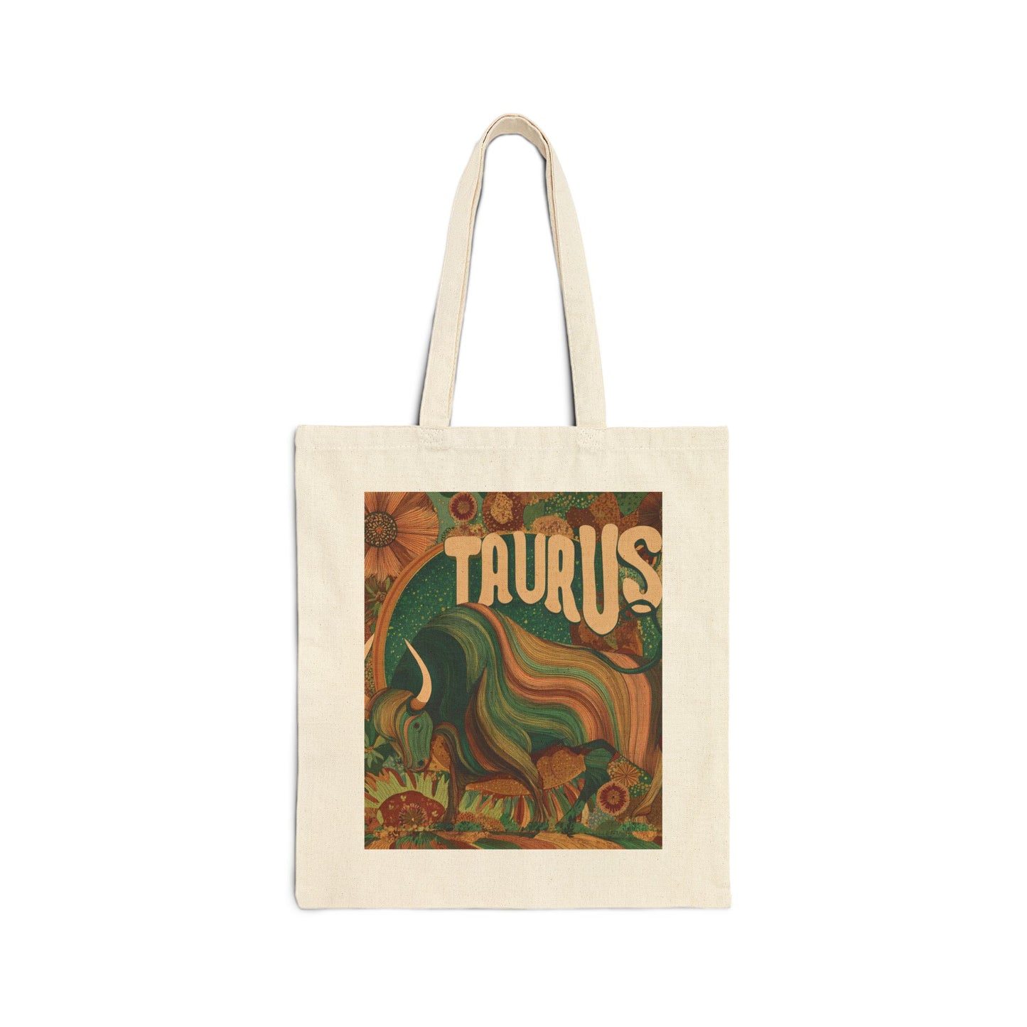 Taurus Zodiac Tote Bag with Colorful Design, Astrological Gift, Canvas Shopping Bag, Astrology Lover's Tote, Eco-Friendly Bag