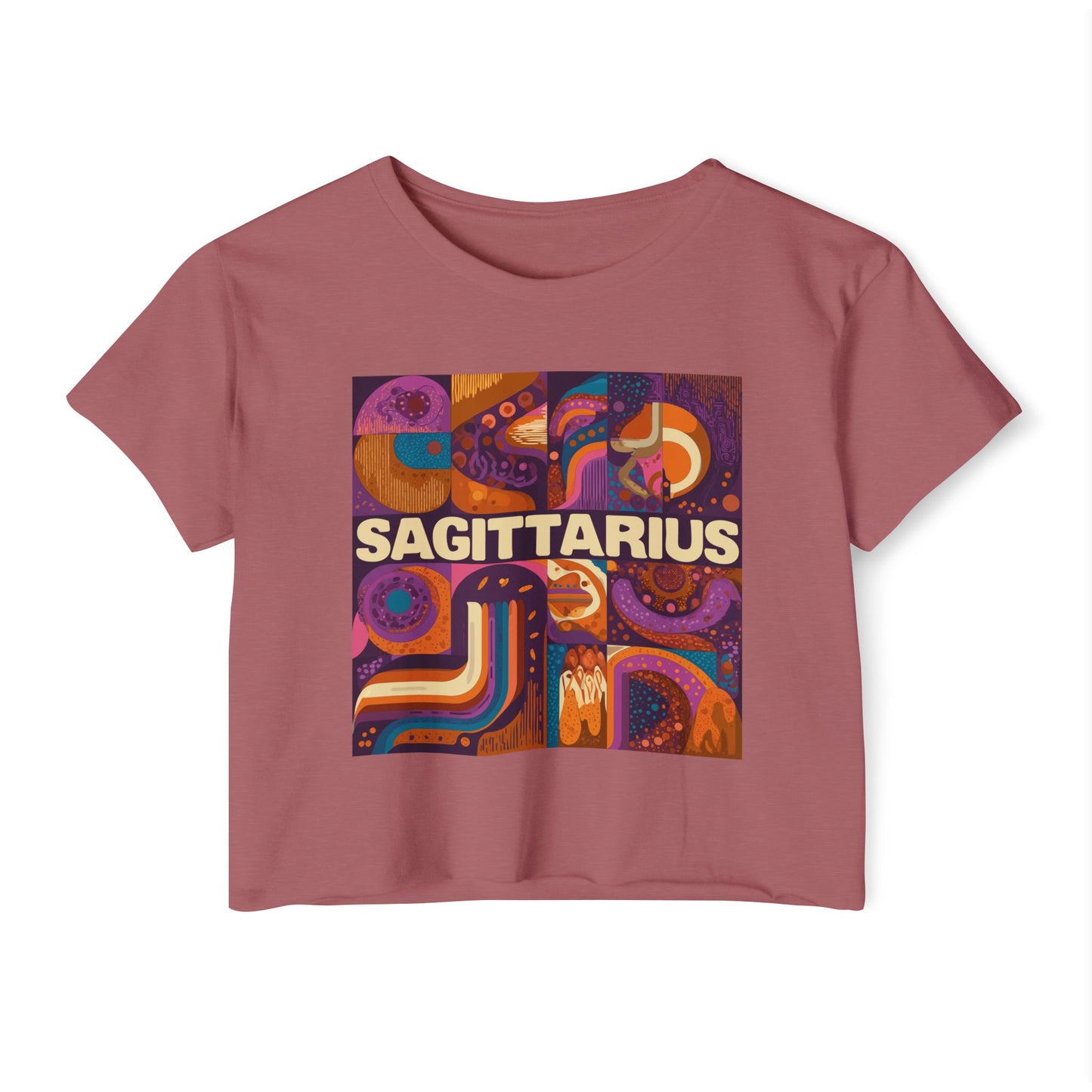 Sagittarius Festival Crop Top - Boho Chic Tee, Astrology Gift, Music Festival Outfit, Zodiac Apparel, Summer Wardrobe Essential