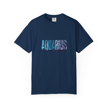 Aquarius Unisex Garment-Dyed T-Shirt, Astrology Tee, Zodiac Shirt, Gift for Aquarius, Casual Wear, Horoscope Fashion