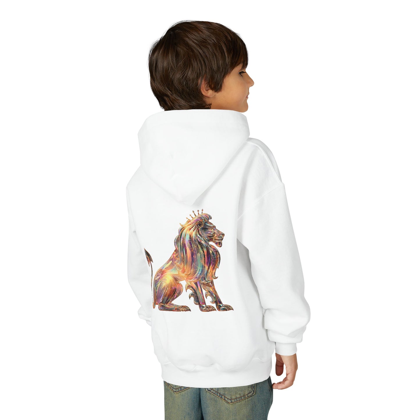 Fire Element Leo Youth Hoodie | ♌ Brave Heart | Psychedelic Zodiac Sweatshirt