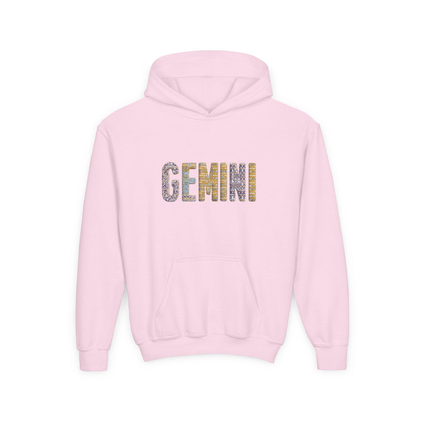 Gemini Art Youth Hoodie, Zodiac Sweatshirt, Astrology Pullover, Gift for Tween, Birthday Present, Cosmic Style