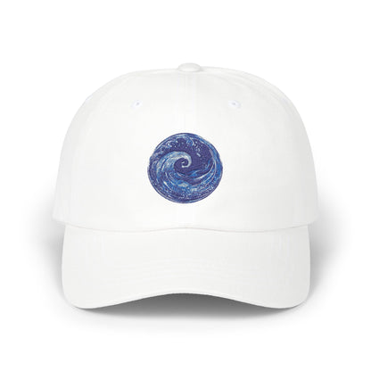 Stylish Classic Dad Cap with Glittery Ocean Design - Perfect for Beach Days, Casual Outings, Gifts for Dads & Outdoor Adventures