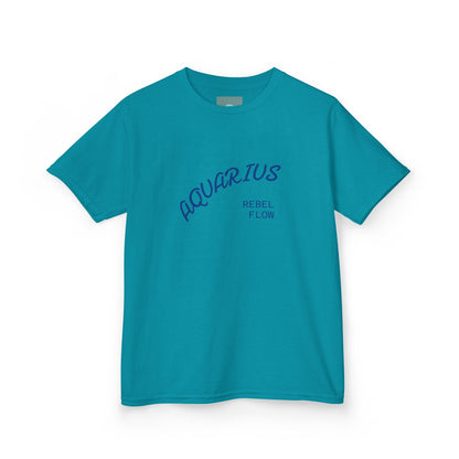 Air Element Aquarius Kids Tee | ♒ Cosmic Waves | Psychedelic Youth Shirt