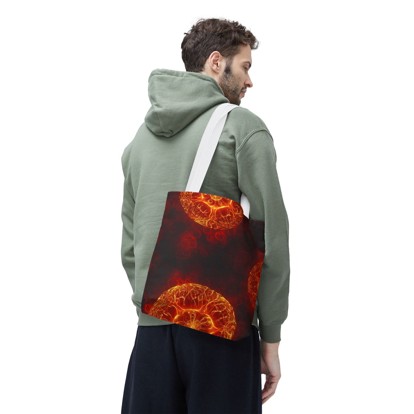 Fiery Abstract Tote Bag, Bohemian Style Bag, Unique Art Tote, Summer Beach Bag, Gift for Her