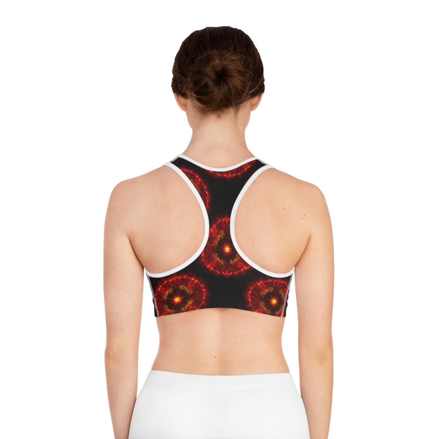 Fire Element Sagittarius Sports Bra | ♐ Fierce Cosmic | Psychedelic Activewear