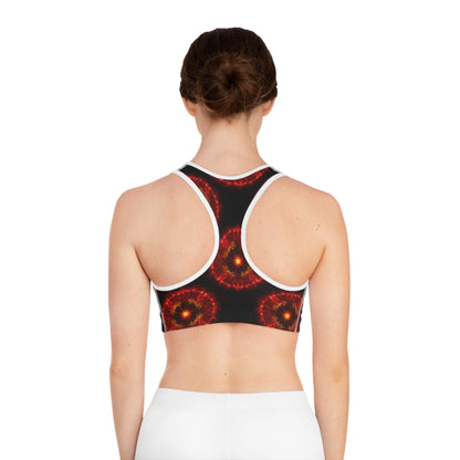 Fire Element Sagittarius Sports Bra | ♐ Fierce Cosmic | Psychedelic Activewear