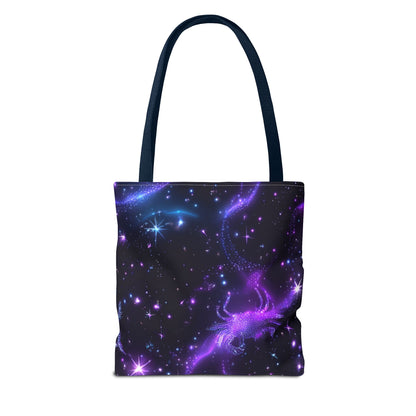 Water Element Cancer Tote Bag | ♋ Cosmic Crab | Psychedelic Shopping Bag