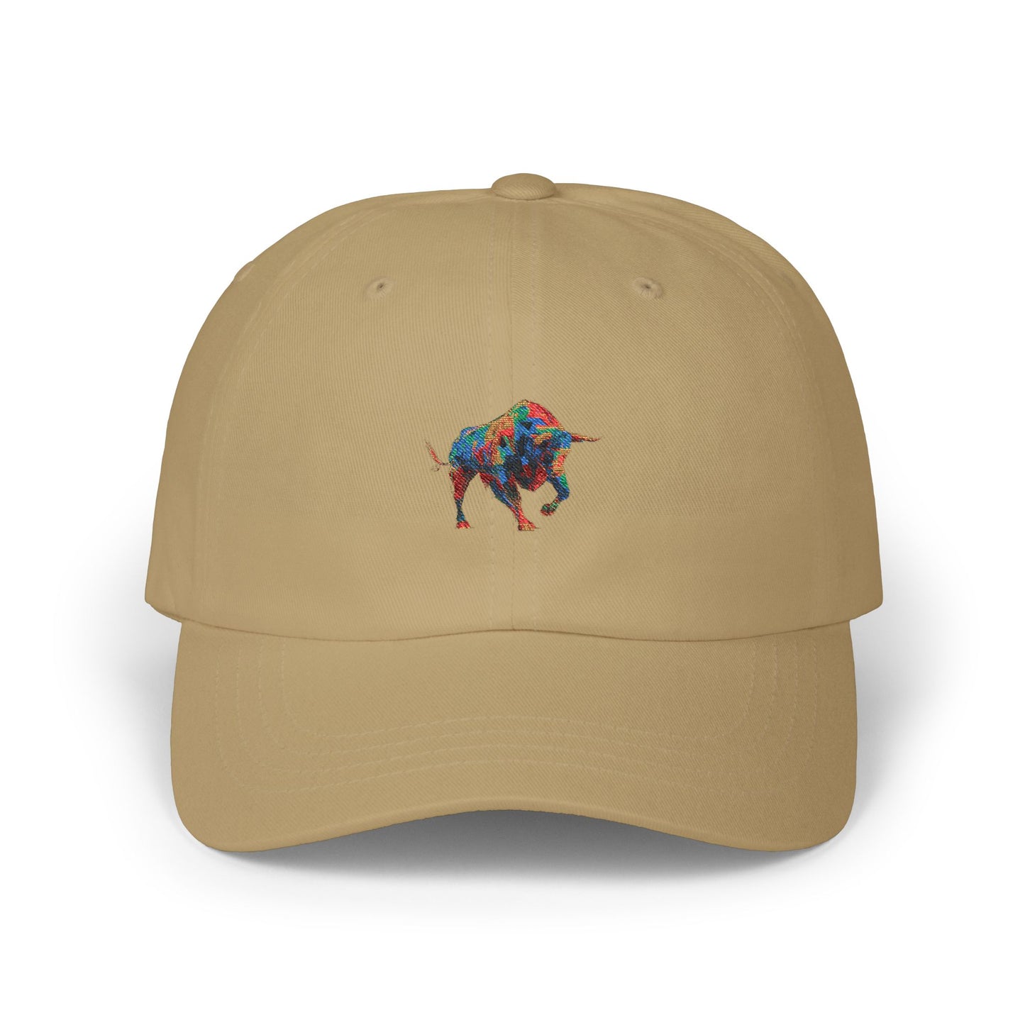 Colorful Bull Classic Dad Cap | Adjustable Hat for Casual Style, Gift for Dads, Baseball Cap, Unique Father's Day Present
