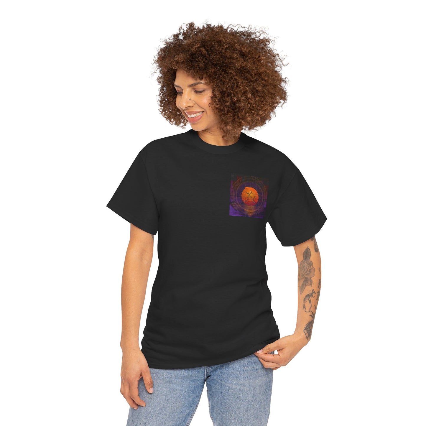 Vibrant Sunset Tee, Unisex Heavy Cotton Shirt for Art Lovers, Casual Fashion, Gift for Him/Her, Seasonal Wear, Inspirational Style
