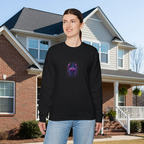 Vibrant Crab Graphic Sweatshirt - Unisex Crewneck, Cozy Autumn Layering, Beach Lover Gift, Ocean-Inspired Apparel, Birthday Surprise