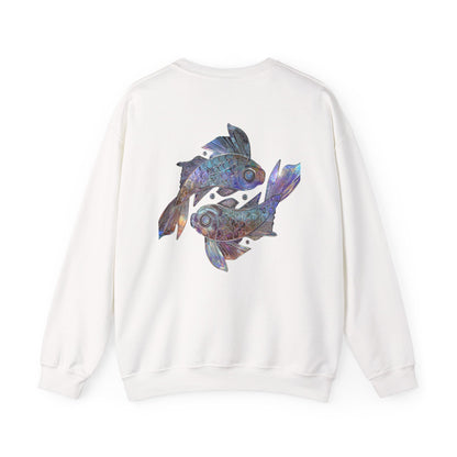 Water Element Pisces Crewneck Sweatshirt | ♓ Mystical Fish | Psychedelic Zodiac Apparel