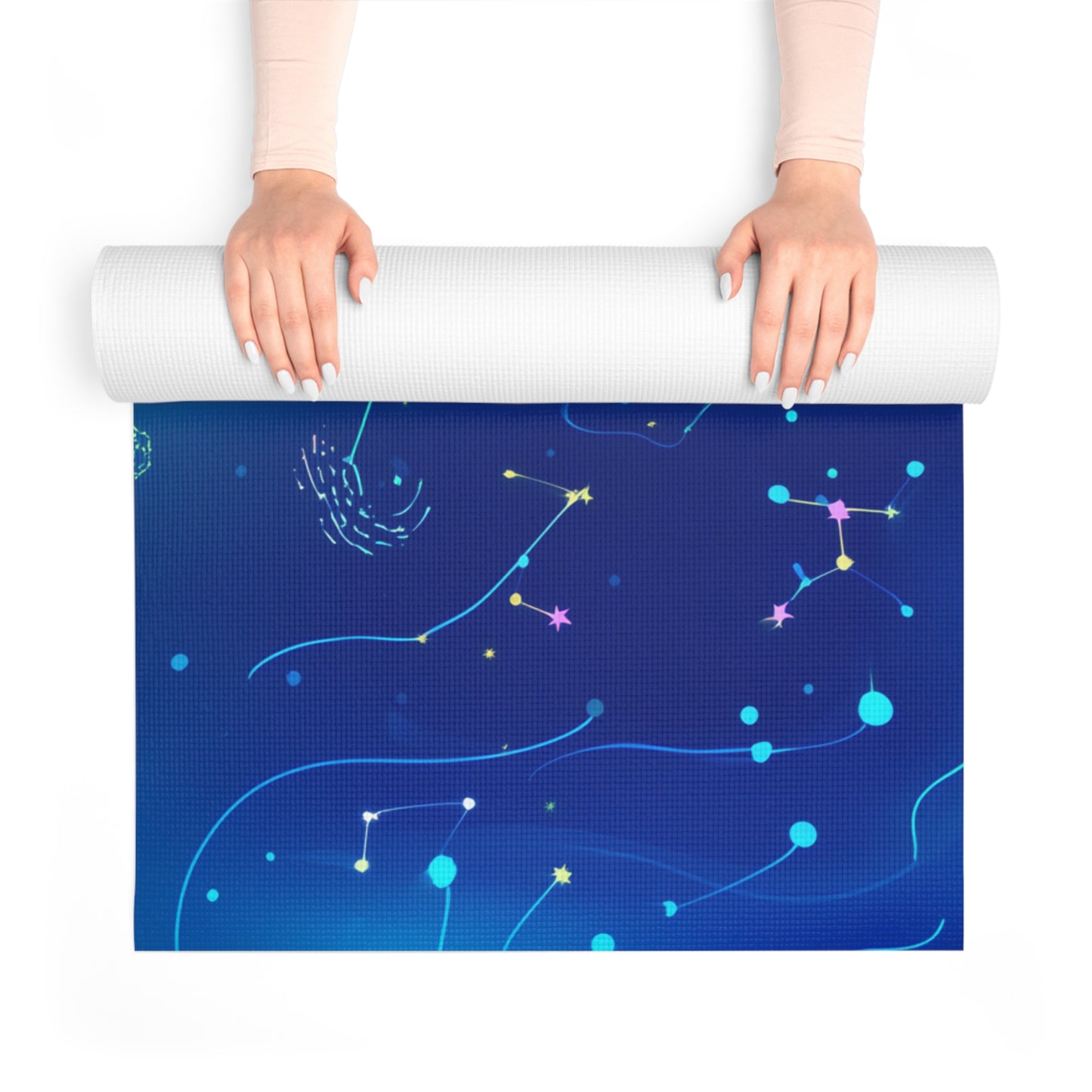 Galactic Foam Yoga Mat - Starry Night Design, Exercise, Meditation, Gift for Yogis, Home Decor, Self-Care, Cosmic Vibes
