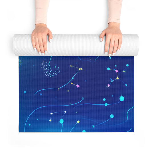 Galactic Foam Yoga Mat - Starry Night Design, Exercise, Meditation, Gift for Yogis, Home Decor, Self-Care, Cosmic Vibes