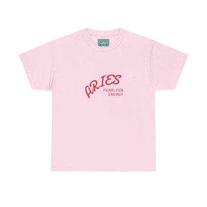 Customisable Aries Fearless Energy Tee, Unisex Cotton T-shirt, Zodiac Sign Gift, Astrology Apparel, Trendy Graphic Tee, Birthday Gift