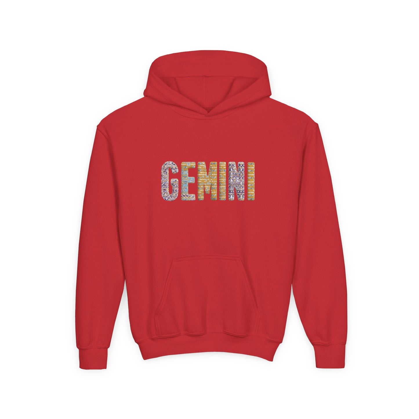 Gemini Art Youth Hoodie, Zodiac Sweatshirt, Astrology Pullover, Gift for Tween, Birthday Present, Cosmic Style