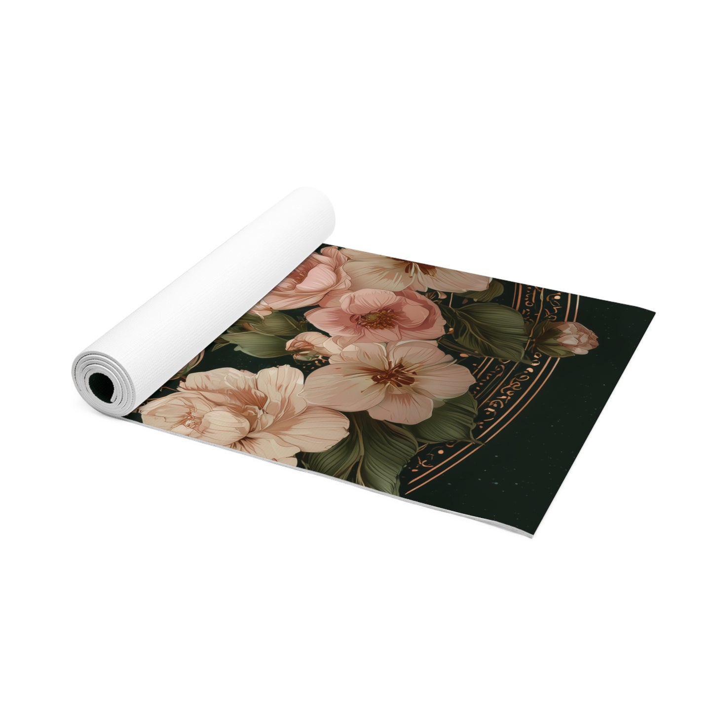 Celestial Floral Yoga Mat, Bohemian Fitness Mat, Taurus Zodiac Decor, Eco-Friendly Exercise Mat, Stylish Yoga Accessories