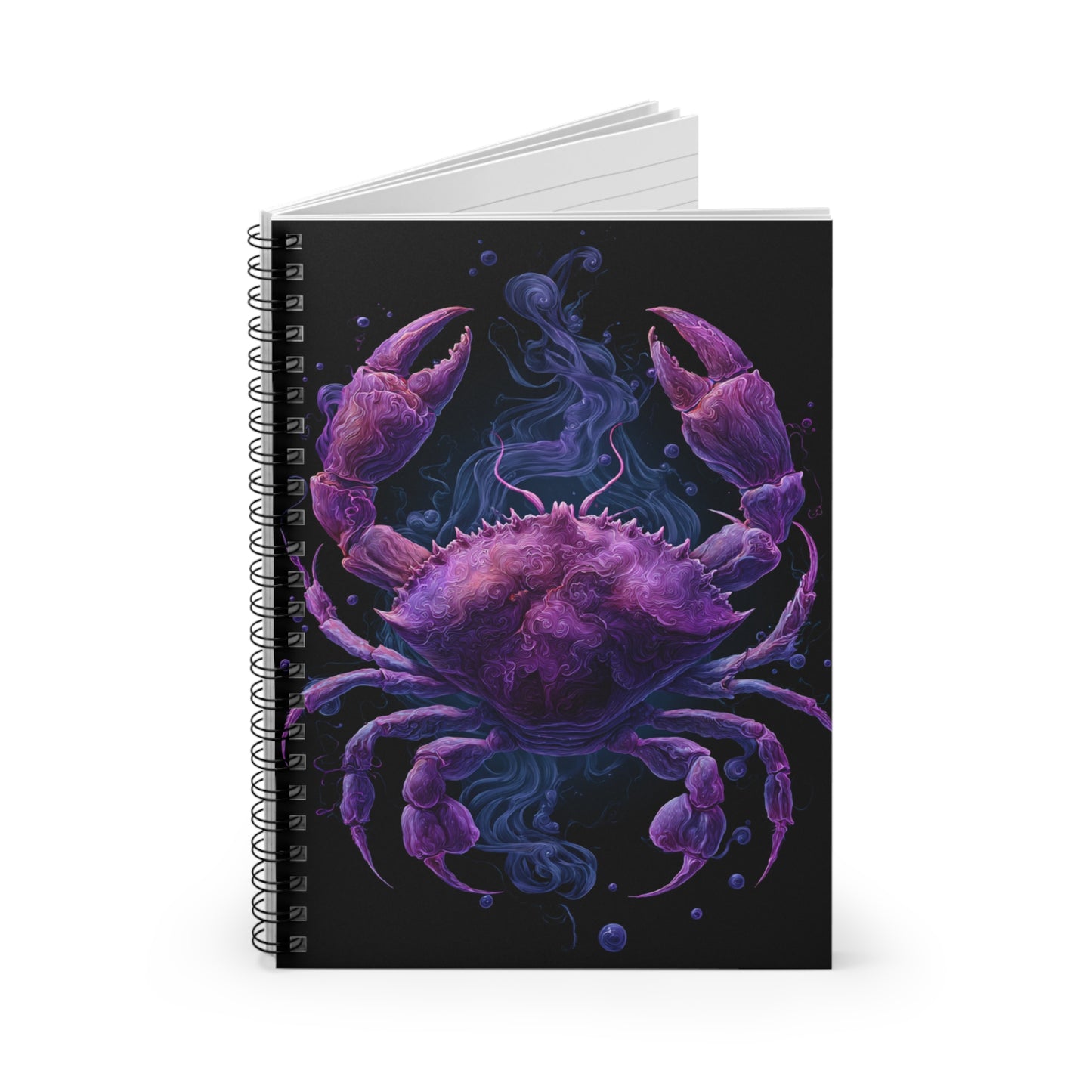 Water Element Cancer Notebook | ♋ Purple Crab | Psychedelic Spiral Journal