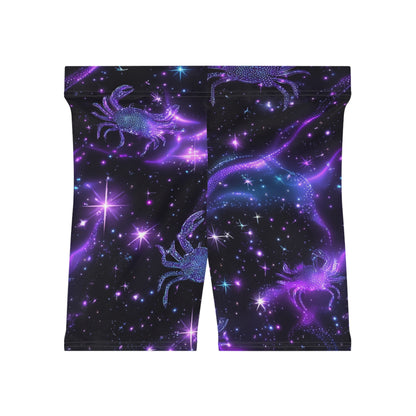 Cosmic Biker Shorts for Women - Astrology-Inspired, Stylish Activewear, Gym Shorts, Summer Fashion, Starry Nights, Zodiac Collection