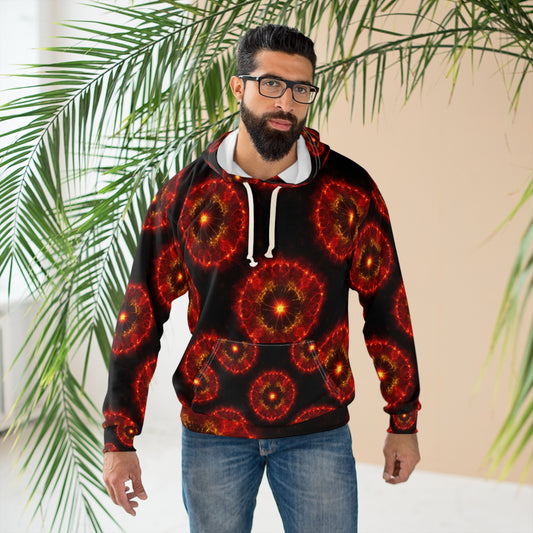Fire Element Sagittarius Hoodie | ♐ Vibrant Patterned | Psychedelic AOP Pullover