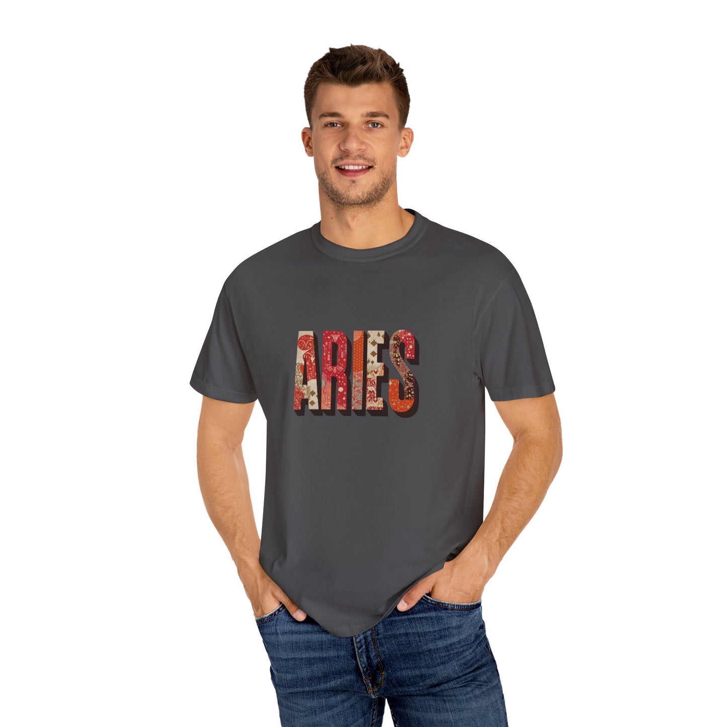Aries Inspired Unisex Garment-Dyed T-Shirt | Astrology Gift, Zodiac Tee, Birthday Apparel, Horoscope Shirt