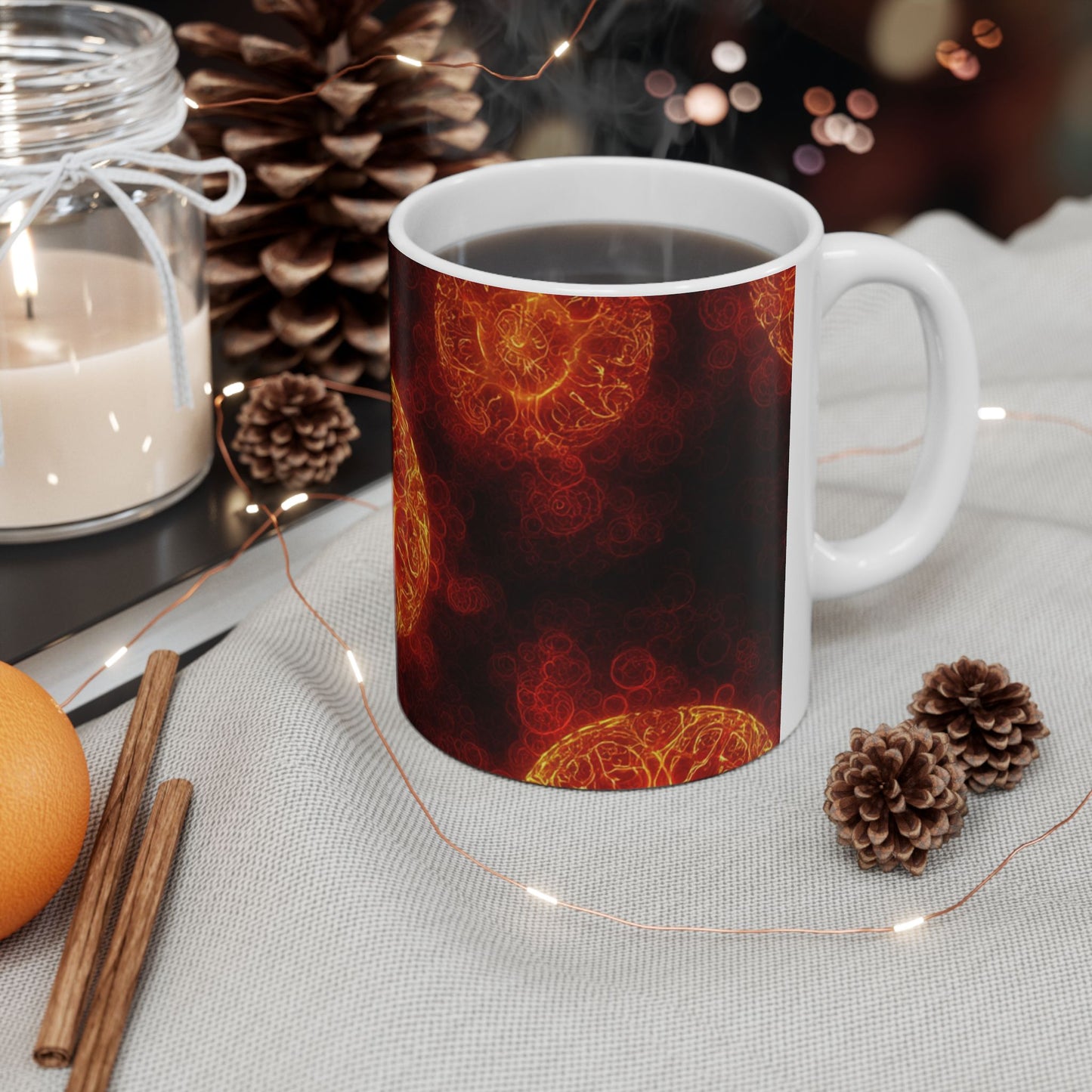 Fire Element Mug | Aries Leo Sagittarius | Cosmic Heat Ceramic Coffee Cup