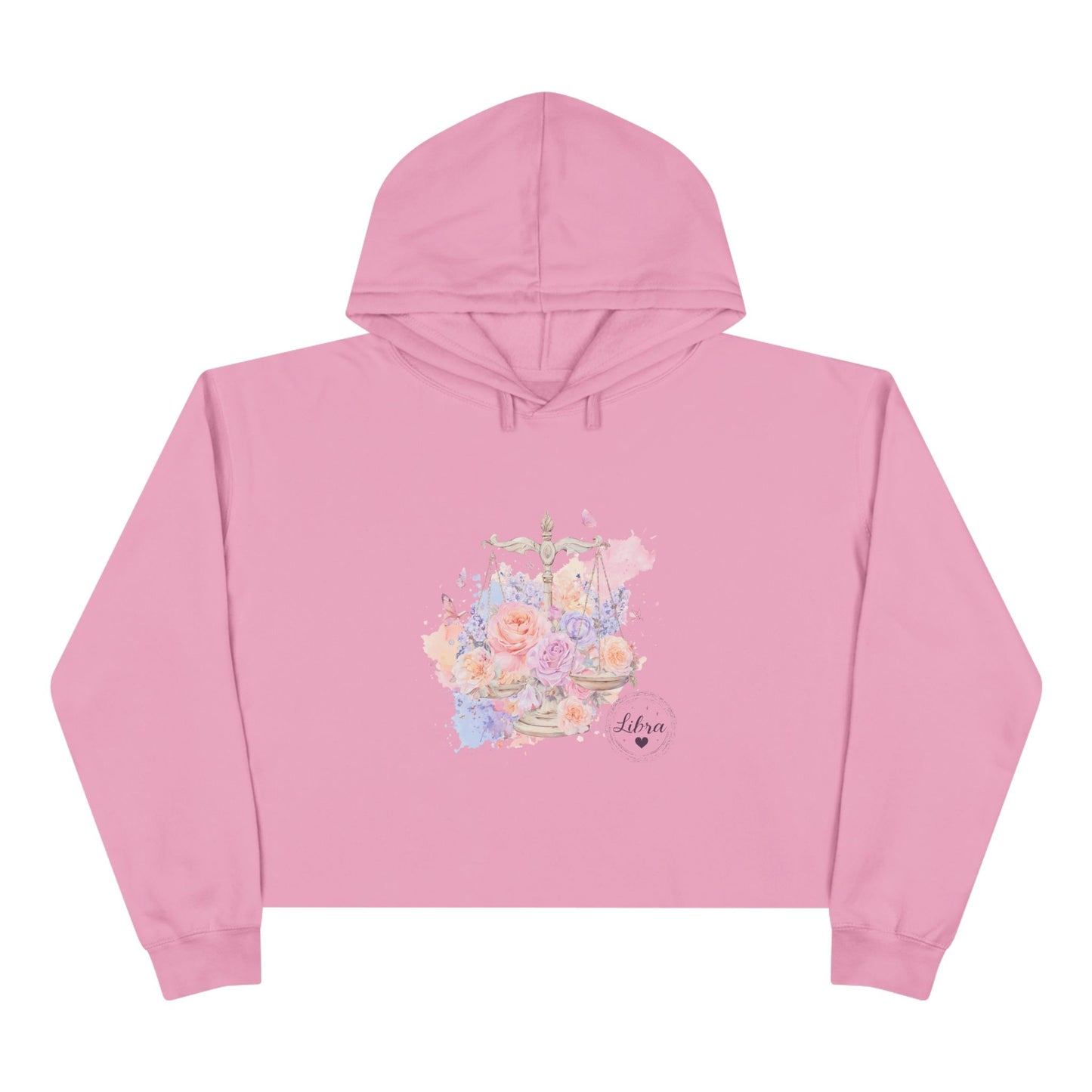 Floral Justice Crop Hoodie, Trendy Pullover, Women's Casual Wear, Gift for Her, Spring Fashion, Artistry in Apparel