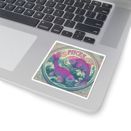 Pisces Zodiac Kiss-Cut Stickers, Astrology Stickers, Custom Koi Fish Decor, Watercolor Art, Horoscope Gifts, Unique Sticker Collection