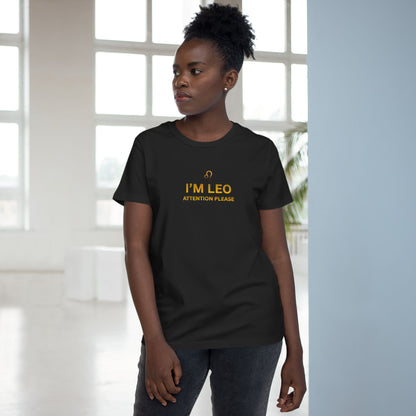Leo Zodiac Tee — "I'M LEO Attention Please" Women's Astrology Shirt