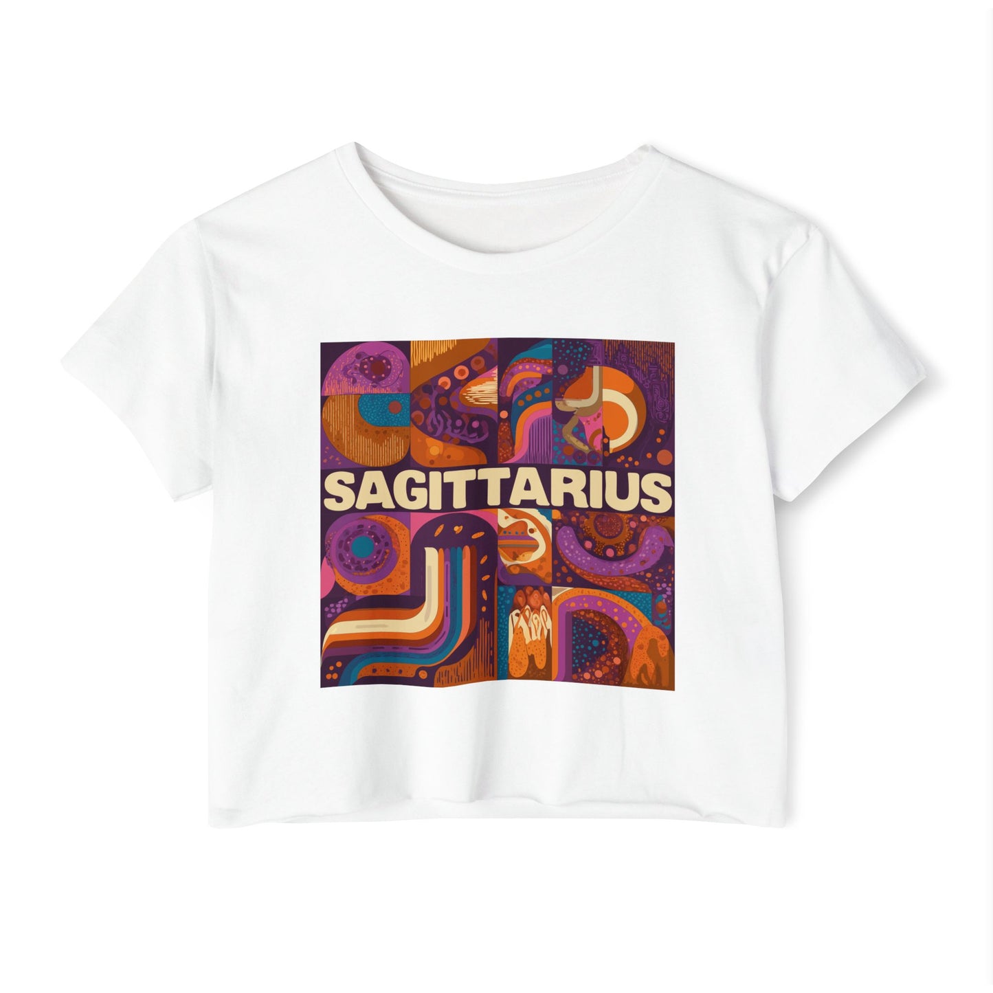 Sagittarius Festival Crop Top - Boho Chic Tee, Astrology Gift, Music Festival Outfit, Zodiac Apparel, Summer Wardrobe Essential