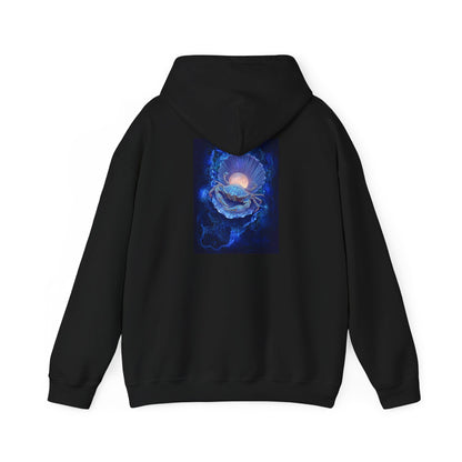 Cancer Water Element Cosmic Blossom Hoodie - Zodiac Nurturer Pullover, Astrology Gift, Celestial Flower Design