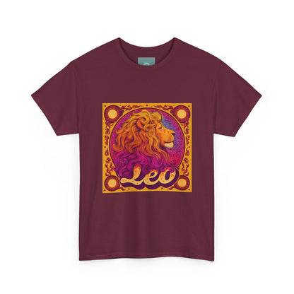 Leo Zodiac Tee - Unisex Heavy Cotton Tee, Astrology Shirt, Horoscope Gift, Leo Birthday Celebration, Casual Everyday Wear