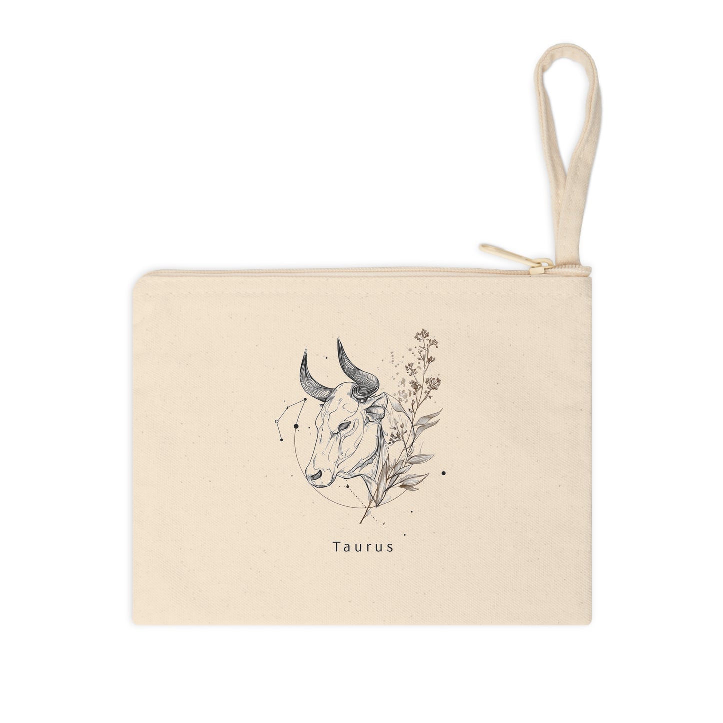Taurus Zodiac Accessory Pouch - Astrological Gifts for Bull Lovers, Makeup Bag, Zodiac Sign Clutch, Astrology Gift, Practical Storage