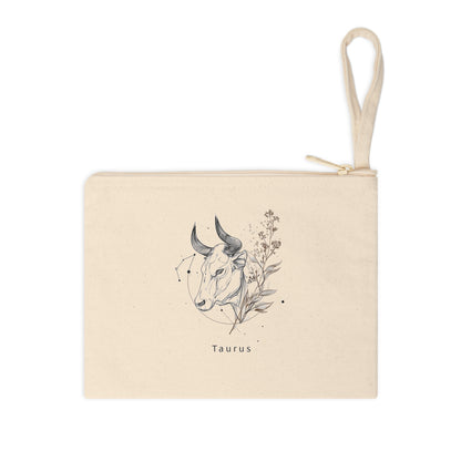 Taurus Zodiac Accessory Pouch - Astrological Gifts for Bull Lovers, Makeup Bag, Zodiac Sign Clutch, Astrology Gift, Practical Storage