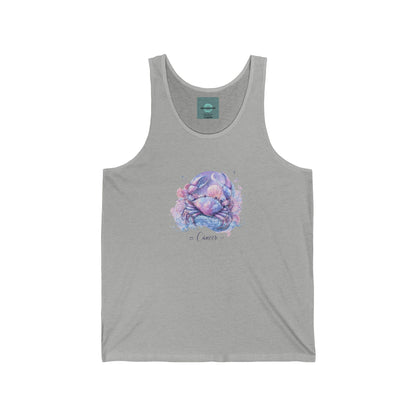 Whimsical Floral Unisex Jersey Tank, Casual Summer Wear, Beach Day Outfit, Gift for Nature Lovers, Men's and Women's Summer top