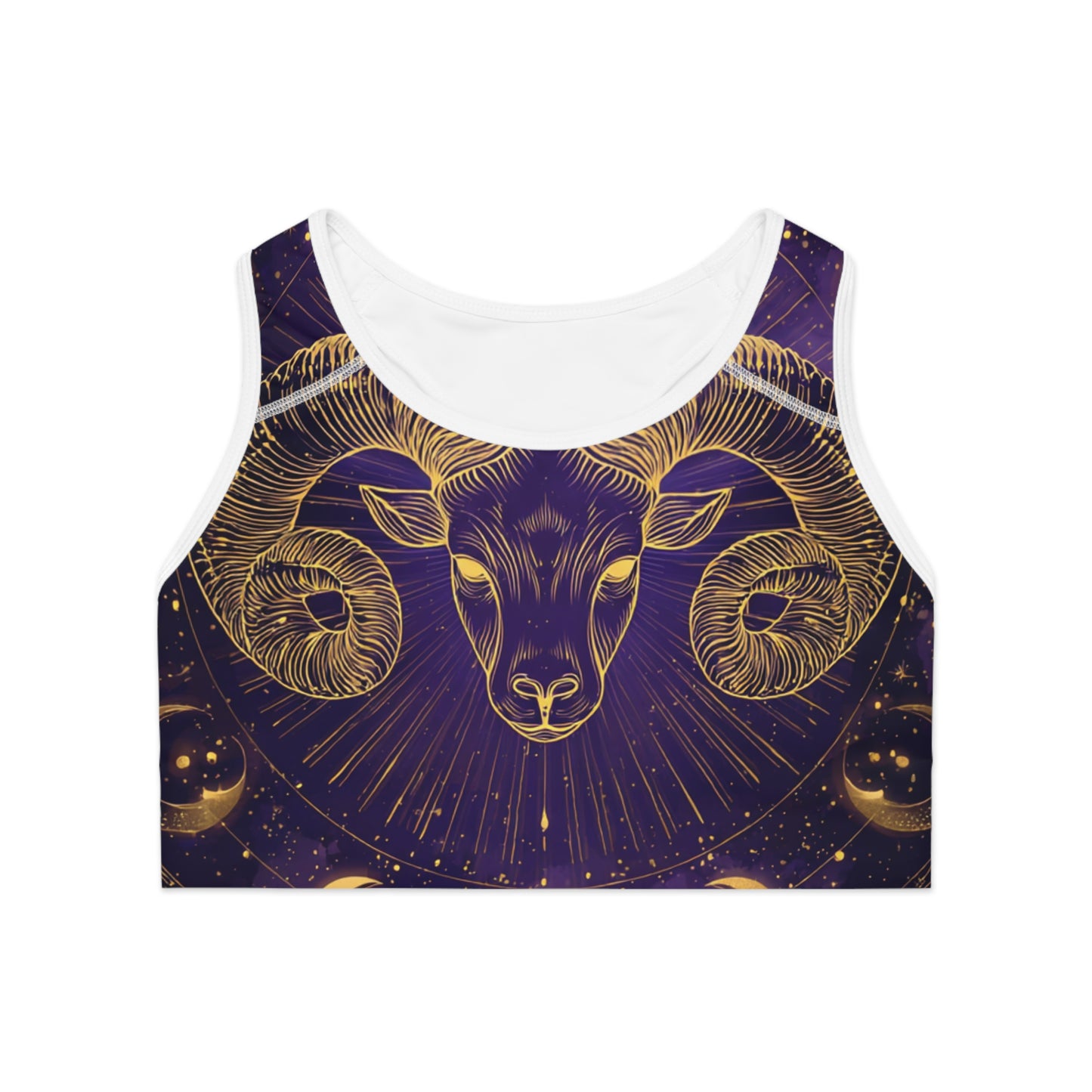 Celestial Aries Sports Bra, Workout Top, Activewear, Gym Gear, Zodiac Apparel, Astrology Gift