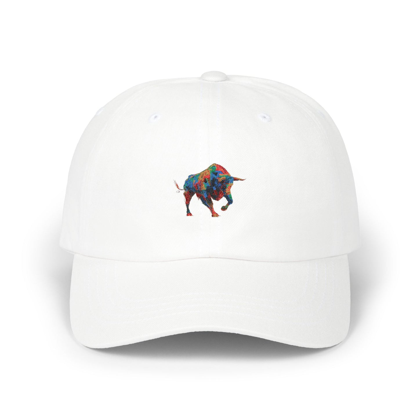 Colorful Bull Classic Dad Cap | Adjustable Hat for Casual Style, Gift for Dads, Baseball Cap, Unique Father's Day Present