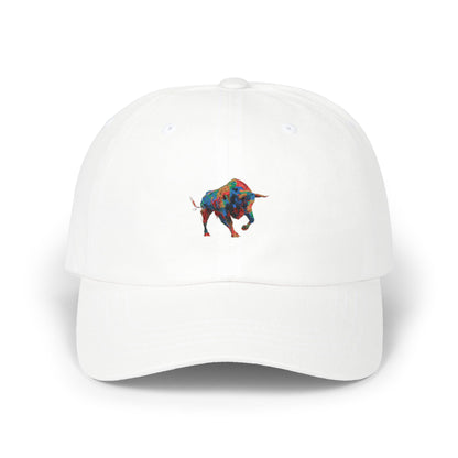 Colorful Bull Classic Dad Cap | Adjustable Hat for Casual Style, Gift for Dads, Baseball Cap, Unique Father's Day Present
