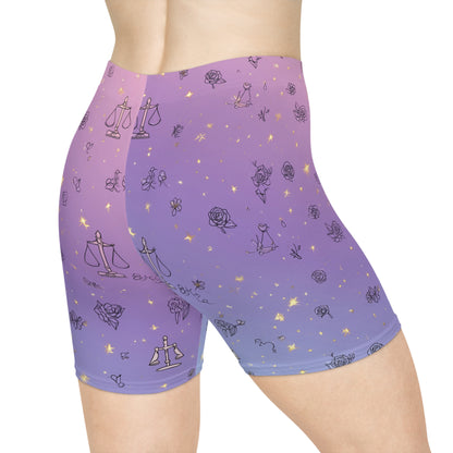 Cosmic Justice Women's Biker Shorts, Stylish Activewear, Gym Shorts, Festival Wear, Workout Gear, Comfortable Lounge Shorts