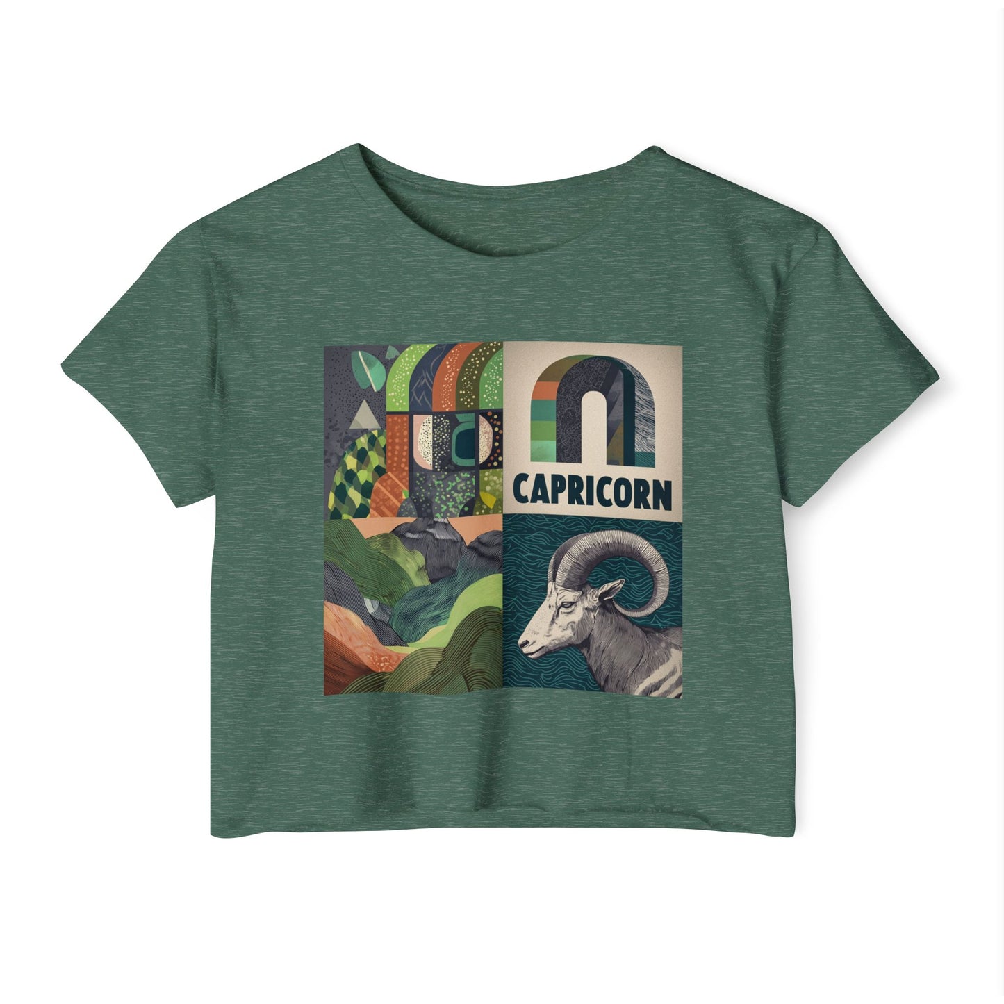 Capricorn Women's Festival Crop Top, Astrology Tee, Boho Aesthetic Shirt, Occasional Summer Top, Zodiac Clothing, Gift for Her