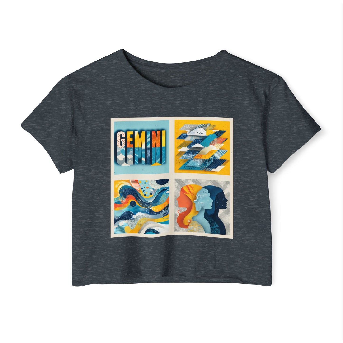 Gemini Festival Crop Top, Astrology Shirt, Women's Summer Top, Boho Crop Shirt, Birthday Gift, Festival Wear, Zodiac Apparel