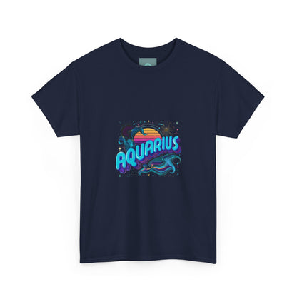 Aquarius Unisex Heavy Cotton Tee, Astrology Shirt, Zodiac Tee, Gift for Aquarius, Horoscope Apparel, Celestial Fashion